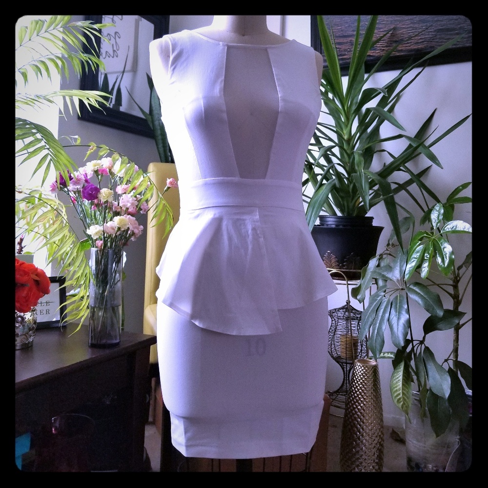 White Super Fitted Party Dress
